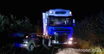 Driver hospitalised after HGV on wrong side of road crashed into car