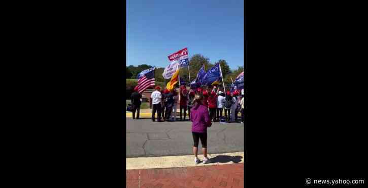 Fears of voter intimidation in 2020 election as Trump supporters block polling station in Virginia