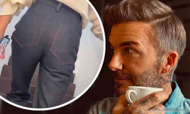 David Beckham shares video of his wife Victoria's bum as he secretly films her - Daily Mail