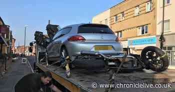 Motorcyclist taken to hospital after crash with car in Sunderland