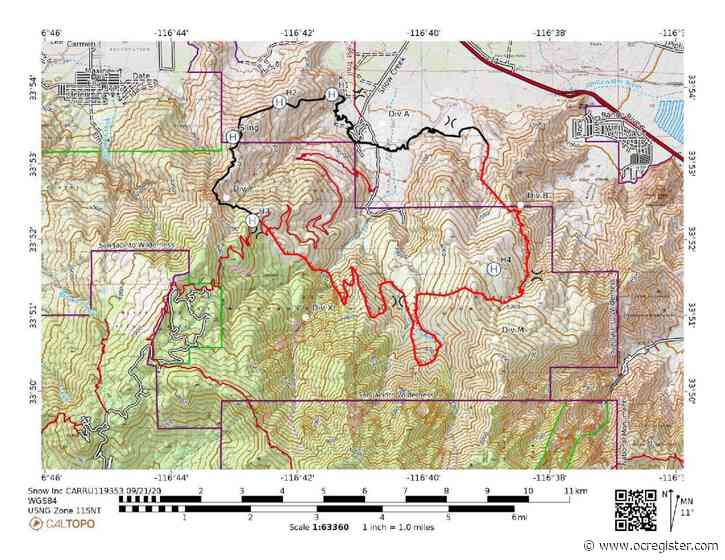 Snow fire northwest of Palm Springs burns 6,013 acres