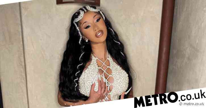 Cardi B dresses herself up in all the pearls and lip syncs to WAP after addressing split from Offset