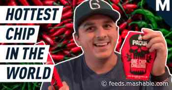 Tim ate the hottest chip in the world #OneChipChallenge
