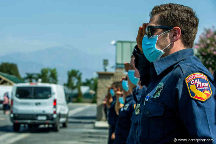 Procession for fallen firefighter in El Dorado fire this morning