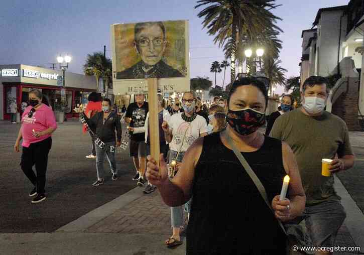 More than 100 turn out in Huntington Beach to honor Justice Ruth Bader Ginsburg
