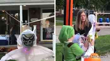 Zipline Ghost Gives Out Candy for Socially Distanced Halloween