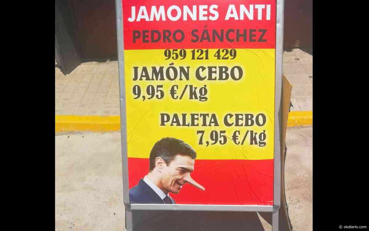Un comerciante saca los jamones Anti-Pedro Sánchez ¡y el alcalde socialista del pueblo le denuncia! - OKDIARIO