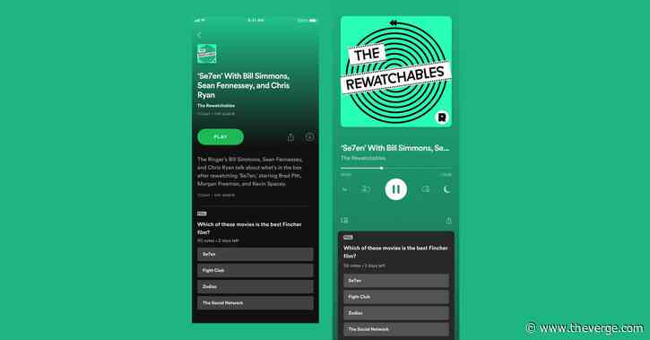 Spotify is testing interactive podcast polls within the app