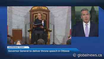 Governor General to deliver throne speech in Ottawa