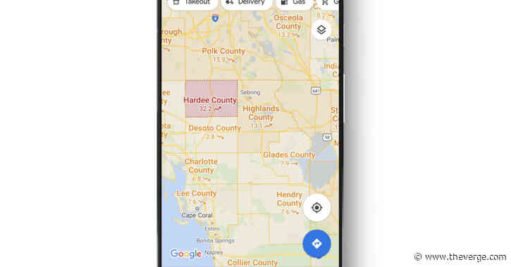 Google Maps adds an overlay of COVID-19 case trends