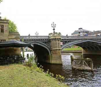 Car in river in York city centre -  Terry Avenue reopens