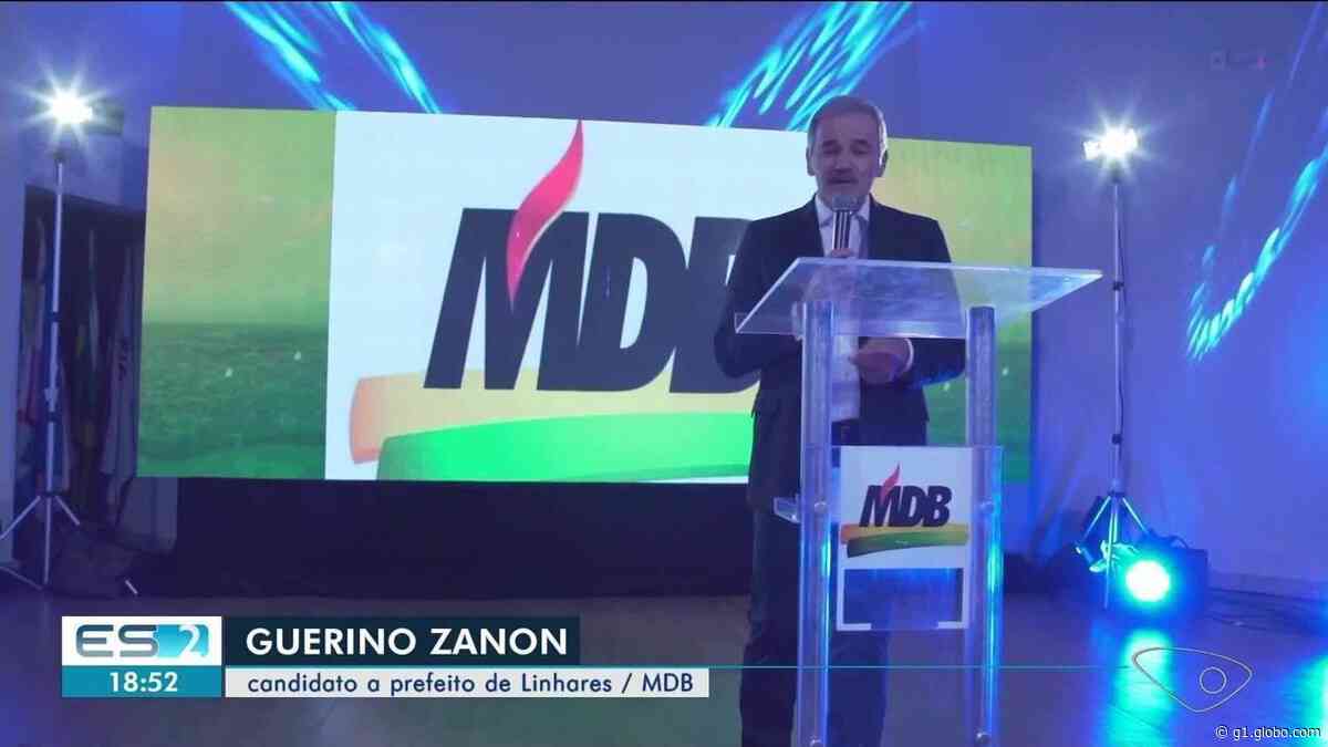 MDB oficializa candidatura de Guerino Zanon à Prefeitura de Linhares - G1