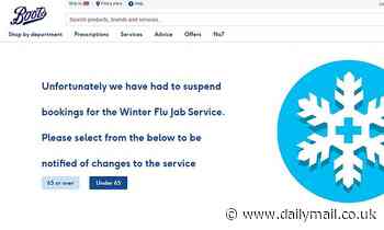 Boots suspends booking for flu jabs amid 'unprecedented demand'