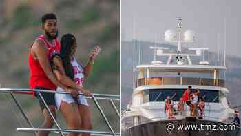 Jordyn Woods, Karl Towns Wear Matching #23 Jerseys, Get Cozy On Yacht In Cabo