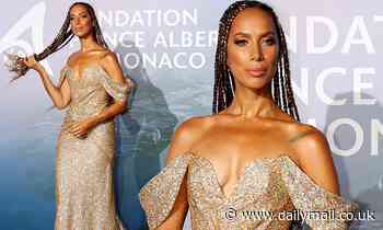 Leona Lewis dazzles in a beautiful gold glitter gown