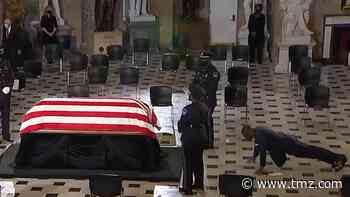 Ruth Bader Ginsburg's Trainer Does Push-Ups in Front of Her Casket