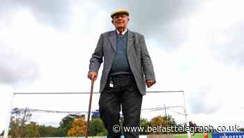 Loughgall superfan Hilbert (96) lapping up footie fundraiser