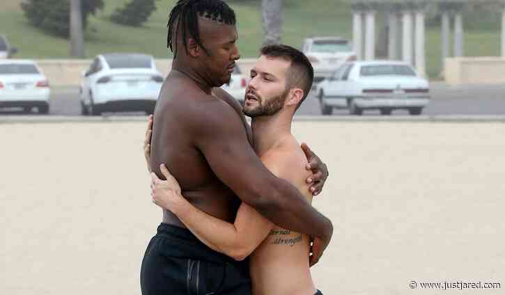 NFL Player Ryan Russell Flaunts PDA with Boyfriend Corey O'Brien During a Beach Day