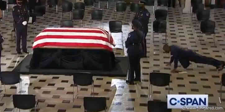 Ruth Bader Ginsburg's Personal Trainer Bryant Johnson Does Push-Ups at Her Casket