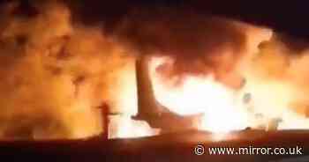 Ukraine plane crash kills 25 as military aircraft bursts into fireball