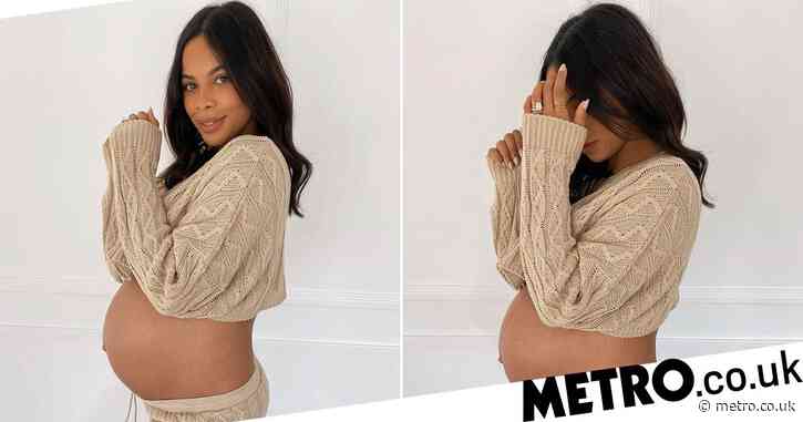 Rochelle Humes shows off bump as she nears due date and reveals she’s ‘cooked a full term baby’