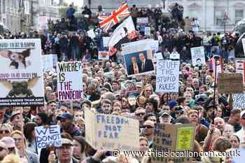 Thousands gather in Trafalgar Square to protest lockdown