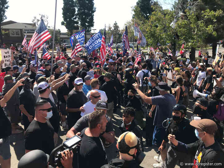 Car rips through crowd at Black Lives Matter protest and counter-protest in Yorba Linda