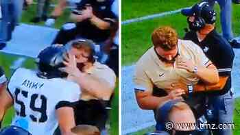 Army Football Player Brutally Headbutts Sideline Coach with Helmet On