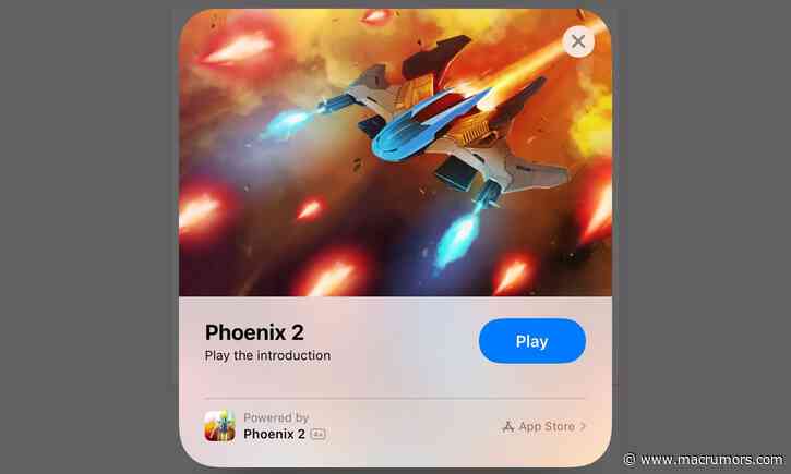 iOS 14: 'Phoenix 2' Space Shooter Delivers Playable Demo via App Clips