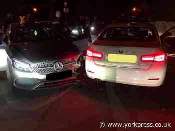 Mercedes crashes after high speed chase through Boroughbridge