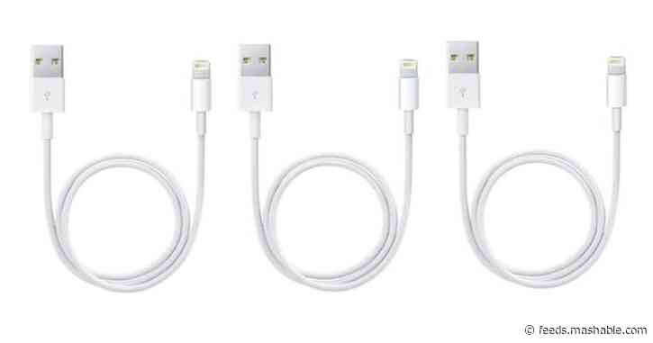 Invest in a 3-pack of Apple Lightning cables on sale