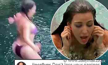 Kim Kardashian jumps into a lagoon… but all fans can think about is when she lost a diamond earring