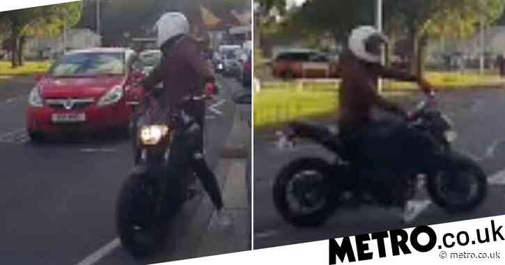 Biker with illegal ‘CYA L8R’ number plate wanted by police for endangering public