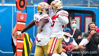 49ers dominate Giants despite missing 10 projected starters