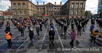 Over 500 live event workers hold demonstration in Belfast City Centre - Belfast Live