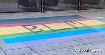Calgary Pride to leave BLM vandalism on downtown rainbow crosswalk in support of movement