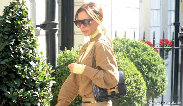Victoria Beckham Shows Off Chic Style with Bright Blue Heels