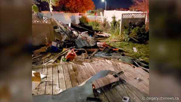 SUV careens through southeast Calgary backyards, driver seriously injured
