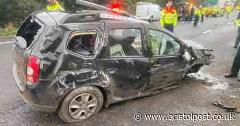 Car left facing wrong way on M4 after crash