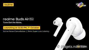 Realme Buds Air Pro TWS Earbuds to Launch in India on October 7