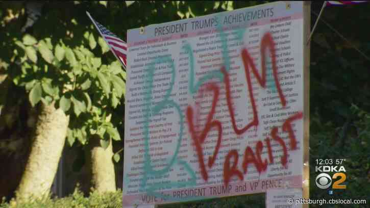 Sign Supporting President Trump Vandalized, Mt. Lebanon Police Investigating