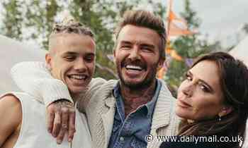 Romeo Beckham poses in photo with dad David and mum Victoria