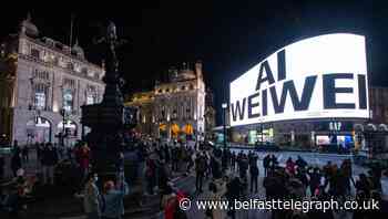 Ai Weiwei video installation played at Piccadilly Circus