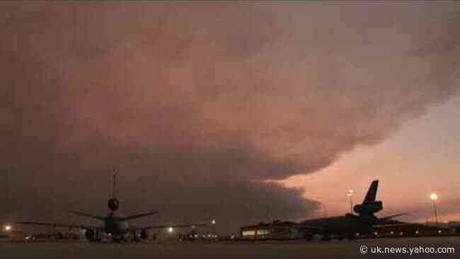 Smoke Rolls Over California's Travis Air Force Base