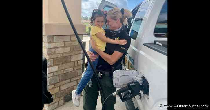 Police Officer Left in Tears When Little Girl Approaches Her at Gas Station