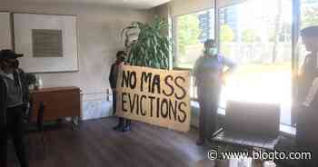Toronto tenants and advocates occupy rental office to prevent families from being evicted - blogTO