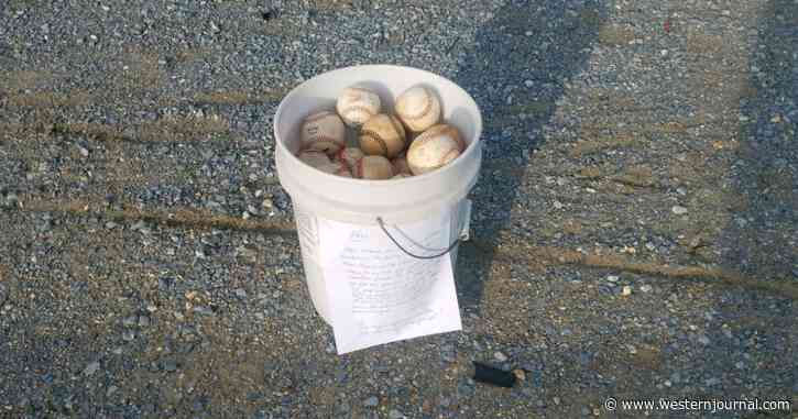 Grandpa Leaves Out Bucket of Baseballs with Note for Heartwarming Reason