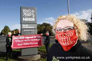 Fairtrade petition signed by 300,000 is handed to Nestle in York