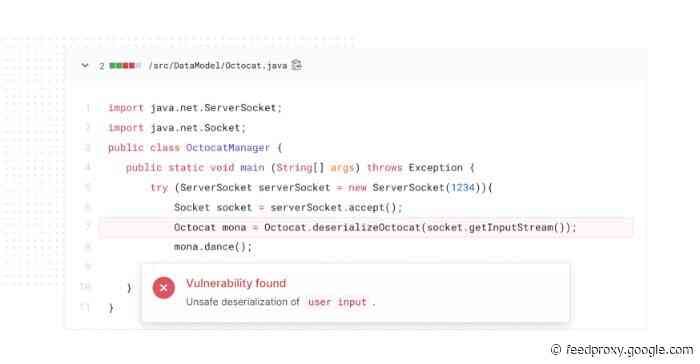 GitHub code scanning checks your code for vulnerabilities as you create