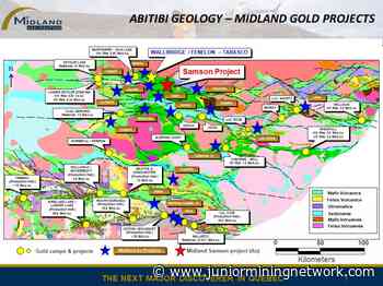 Midland Exploration Inc. Resumes Drilling on Samson on the new Gold Discovery at Golden Delilah Southeast of Wallbridge's Fenelon/Tabasco Deposit - Junior Mining Network